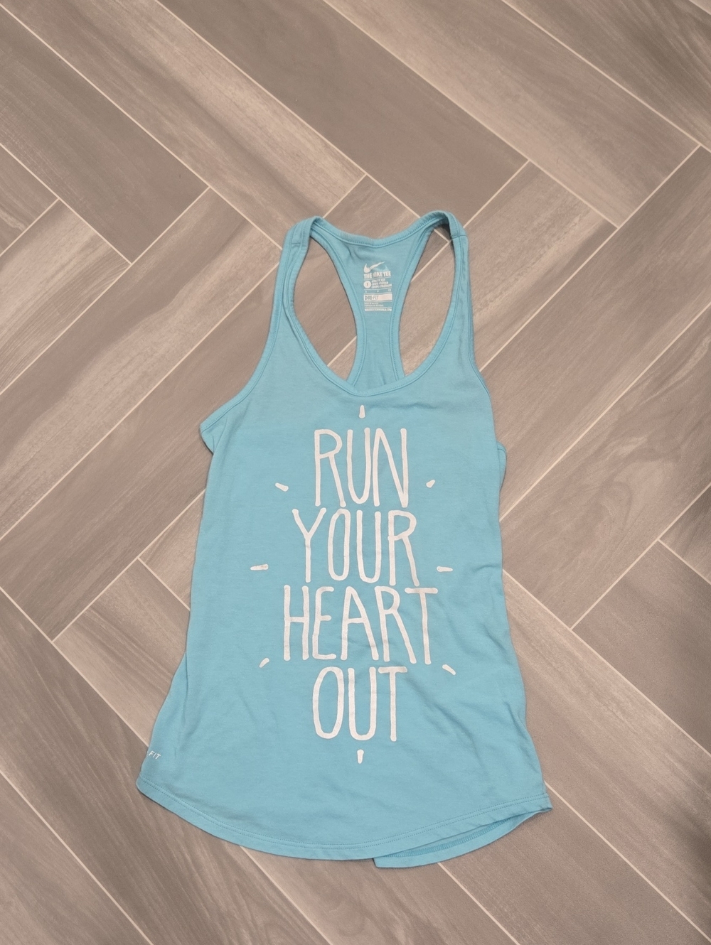 Nike Light Blue Racerback Tank with White Graphic